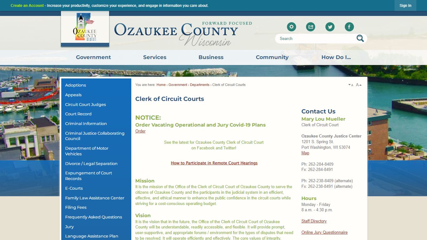 Clerk of Circuit Courts | Ozaukee County, WI - Official Website
