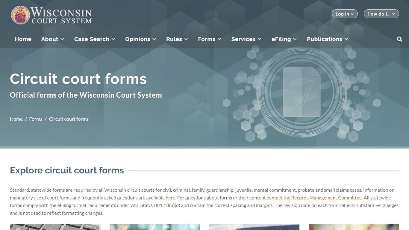Wisconsin Court System - Circuit court forms